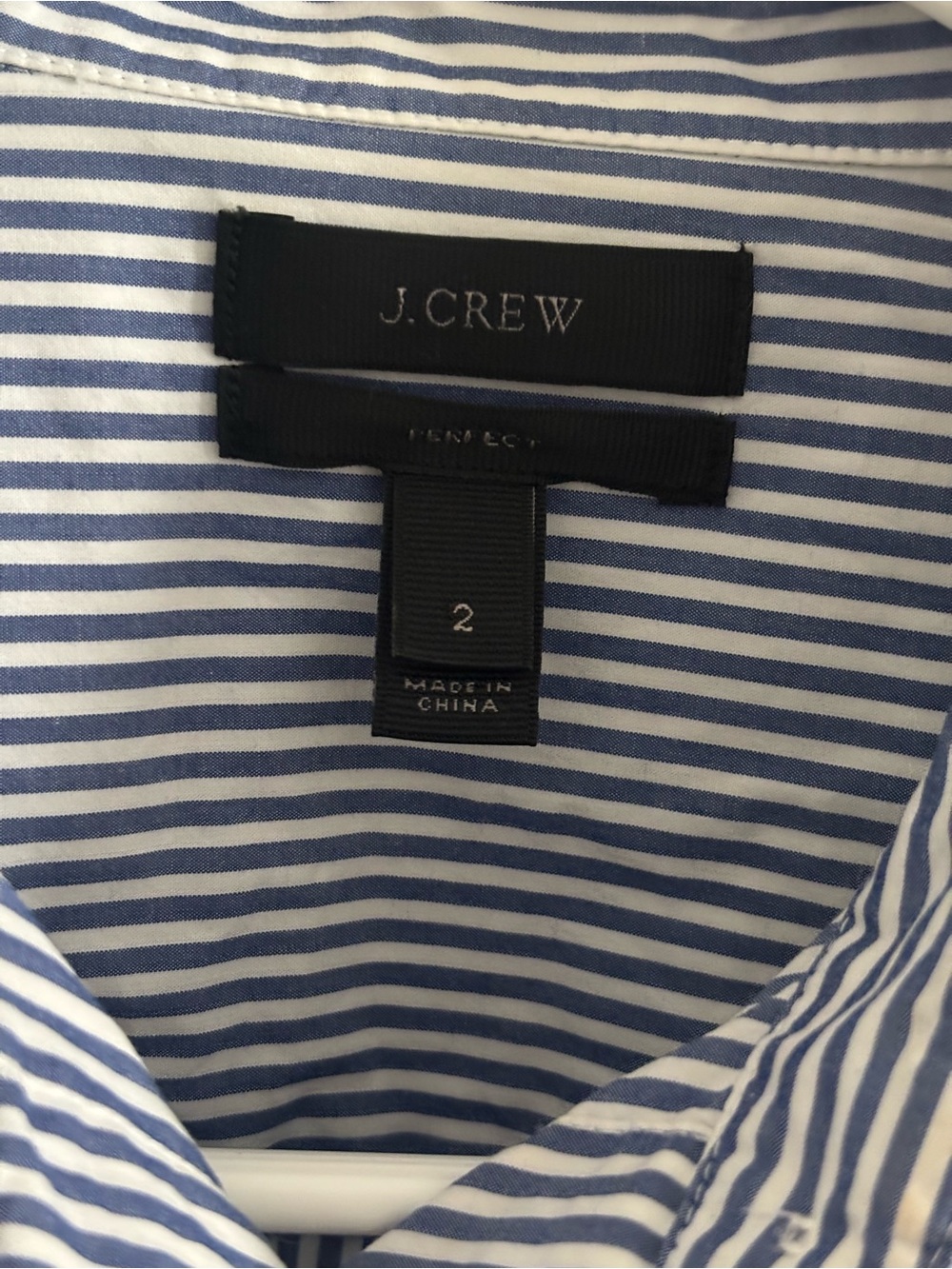 J. Crew Blue and White Striped Cotton Button-Up Shirt - Picture 5 of 7